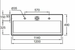 Plan Vasque TERRACE 120x49cm JACOB DELAFON -Produits Menagers Soldes 2024 277204