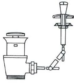 Vidage à Clapet + Tirette + Bonde Chromé JACOB DELAFON