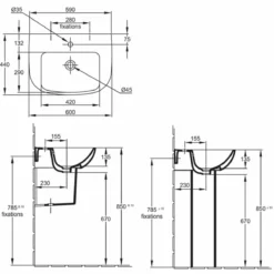 Lavabo Compact ODEON UP 60x44cm JACOB DELAFON